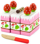 Viga Toys Felii de tort cu capsuni si frisca din lemn Bucatarie copii
