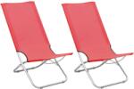 vidaXL 2 db összecsukható piros szövet strandszék (310376)