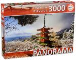Educa Puzzle panoramic Educa din 3000 de piese - Muntele Fuji si Pagoda Chureito, Japonia (18013) Puzzle