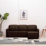 vidaXL Canapea extensibilă modulară, 3 locuri, maro, piele ecologică (288796) Canapea