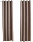  Draperii opace cu inele metalice, 2 buc. , gri taupe, 140x245 cm (134436)