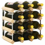 VidaXL Suport sticle de vin pentru 12 sticle, lemn masiv de pin (282468) - izocor Suport sticla vin