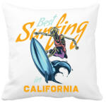 printfashion Szörf 01 - Best Surfing in California - Párnahuzat, Díszpárnahuzat - Fehér (4923752)
