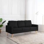 vidaXL Canapea cu 3 locuri, negru, material textil (288722) Canapea