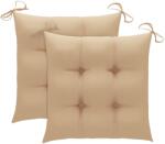 vidaXL Perne de scaun, 2 buc. , bej, 50x50x7 cm, textil oxford (314905)