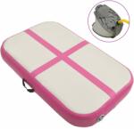 vidaXL Saltea gimnastică gonflabilă cu pompă roz 600x100x20 cm PVC (92655)