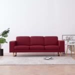 vidaXL Canapea cu 3 locuri, bordo, material textil (281394) Canapea