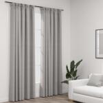 vidaXL Perdele opace aspect pânză, cârlige, 2 buc. gri, 140x225 cm (321173)