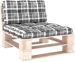 vidaXL Perne pentru paleți, 2 buc. gri, țesătură, model cu carouri (314542)