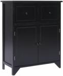 vidaXL Dulap lateral, negru, 60 x 30 x 75 cm, lemn de paulownia (284105) Comoda