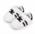 Superbebeshoes Adidasi albi cu dungi negre pentru bebelusi