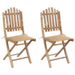 vidaXL 2 db összecsukható bambusz kerti szék párnával (3063990/91/92/93/94/95/96/97/98/99)
