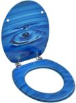 vidaXL kék vízcseppmintás MDF WC-ülőke fedéllel (146906) - vidaxl