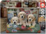 Educa Puzzle Pupies in the Luggage Educa 500 piese cu lipici FIX de la 11 ani (EDU17645) Puzzle