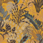 AA Design Tapet galben cu plante exotice (378601)