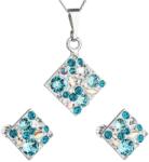 Swarovski elements Set turcoaz din argint cu elemente Swarovski 39126.3