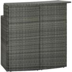 vidaXL Masă de bar de grădină, gri, 120x55x110 cm, poliratan (313469)