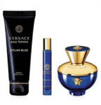 Versace Dylan Blue szett III. 100 ml eau de parfum + 10 ml tollparfüm + 150 ml testápoló (eau de parfum) hölgyeknek garanciával