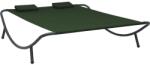 vidaXL Pat șezlong de exterior, verde, material textil (313530)