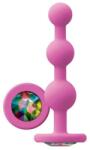 NS Novelties Dop Anal Cu Bijuterie Glams - Ripple Rainbow Gem, Roz, 11 Cm