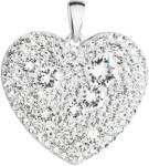 Swarovski elements Pandantiv transparent din argint în formă de inimă cu cristale Swarovski 34243.1