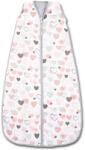 Kidizi Sac de dormit copii de vara din muselina Kidizi Pink Hearts 75 cm, 100% bumbac, 0-9 luni (5949221106731)