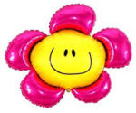 Flexmetal Fólia lufi, mini forma, rózsaszín mosolygó virág, 35 cm