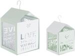 Bizzotto Set 2 felinare suspendabile din metal alb Armonia 11 cm x 11 cm x 20 h, 15 cm x 15 cm x 26 h (0133077)