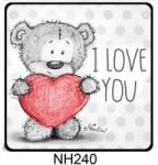  Hűtőmágnes-I love you, maci szívvel - Szerelmes ajándék - Valentin napi ajándék (NH240)