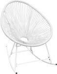 vidaXL Scaun balansoar de exterior, alb, poliratan (42074) Balansoar