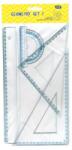 Educa Vonalzókészlet, 30 cm egyenes vonalzó, szögmérő, 45° 16 cm és 60°, 23 cm háromszög vonalzó, 4 db/bliszter Educa (000009828)
