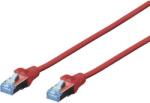 ASSMANN RJ45 Hálózat csatlakozókábel CAT 5e SF/UTP 1x RJ45 dugó - 1x RJ45 dugó 5 m Piros UL minősített - conrad