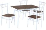  Set dining 1+4 lemn/alb metal MALABO