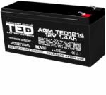 Ted Electric Acumulator AGM VRLA 12V (Acumulator 12v1,4A / TED1214 / TED002716)