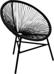 vidaXL Scaun lună de grădină, negru, poliratan (41383)