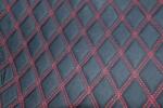 ALM Material piele eco interior auto covorase tavita portbagaj Negru cusatura Rosie (ALM 02NR)