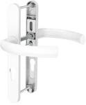Medos Maner pentru usa PVC, Jowisz, cu sild pentru cilindru, cu arc, material aluminiu, culoare alb, 92 x 32 mm