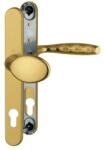 Hoppe Maner pentru usa PVC, Hoppe New York buton fix-maner cu arc, sild pentru cilindru, material aluminiu, culoare bronz, 92 x 30 mm