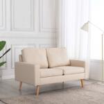 vidaXL Canapea cu 2 locuri, crem, material textil (288706) Canapea