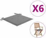 vidaXL Perne scaune grădină 6 buc. gri 40x40x3 cm țesătură Oxford (314005)