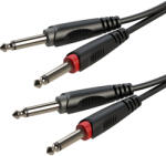 Soundsation GL-2JM2JM3 - Adapter kábel: 2x6.3mm Jack papa MONO - 2x6.3mm Jack papa MONO / 3m - R393R