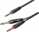 Soundsation JJJ-15BK - Y-adapter kábel: 6.3mm Jack papa SZTEREO - 2x6.3mm Jack papa MONO / 1.5m - I125I