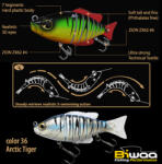 Biwaa SWIMBAIT SEVEN SECTION S6 15cm 60gr 36 Arctic Tiger