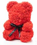  Piros Rose Bear maci rózsákból 40 cm + Díszdoboz