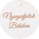 Valex Decor 3 db. "Nyugodjatok Békében" feliratos, 5cm-es fa korong (SH5-02)