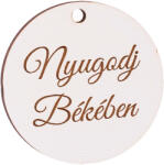 Valex Decor 3 db. "Nyugodj Békében" feliratos, 5cm-es fa korong (SH5-03)