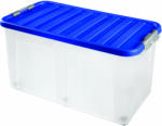 Heidrun Clipbox átlátszó, gurulós tárolódoboz fedéllel 100 l (1617)