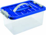 HEIDRUN Clipbox Átlátszó Tároló doboz 8, 0L 34x23x16cm fogantyúval, Clippes tetővel (1632)