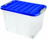 Heidrun Clipbox átlátszó, gurulós tárolódoboz fedéllel 75 l (1615)