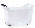 Prosperplast Átlátszó Tároló doboz 14L 38x17, 7x25, 6cm fogantyús, görgős (NUK3H)